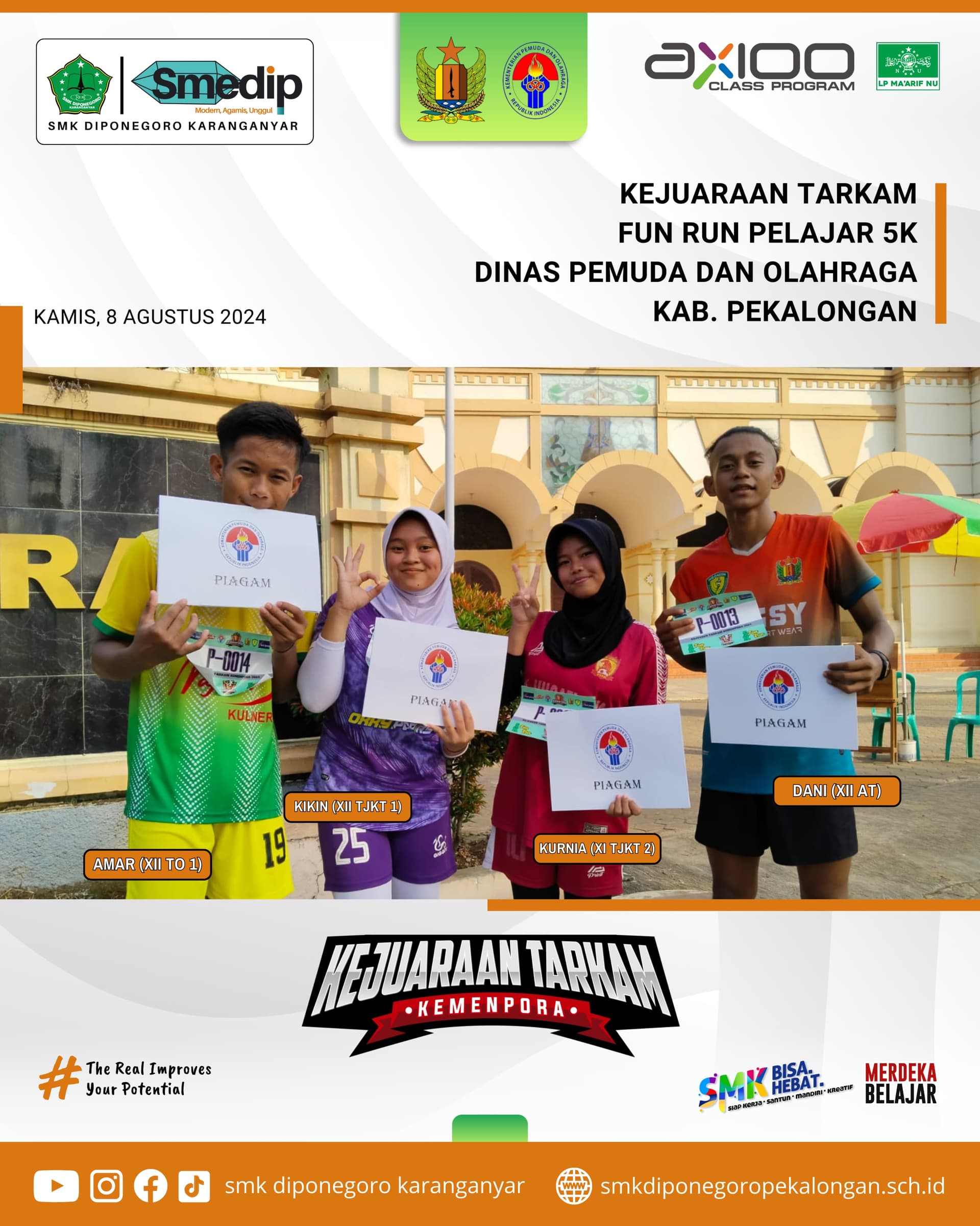 KEJUARAAN TARKAM FUN RUN PELAJAR 5K DINAS PEMUDA DAN OLAHRAGA KAB. PEKALONGAN