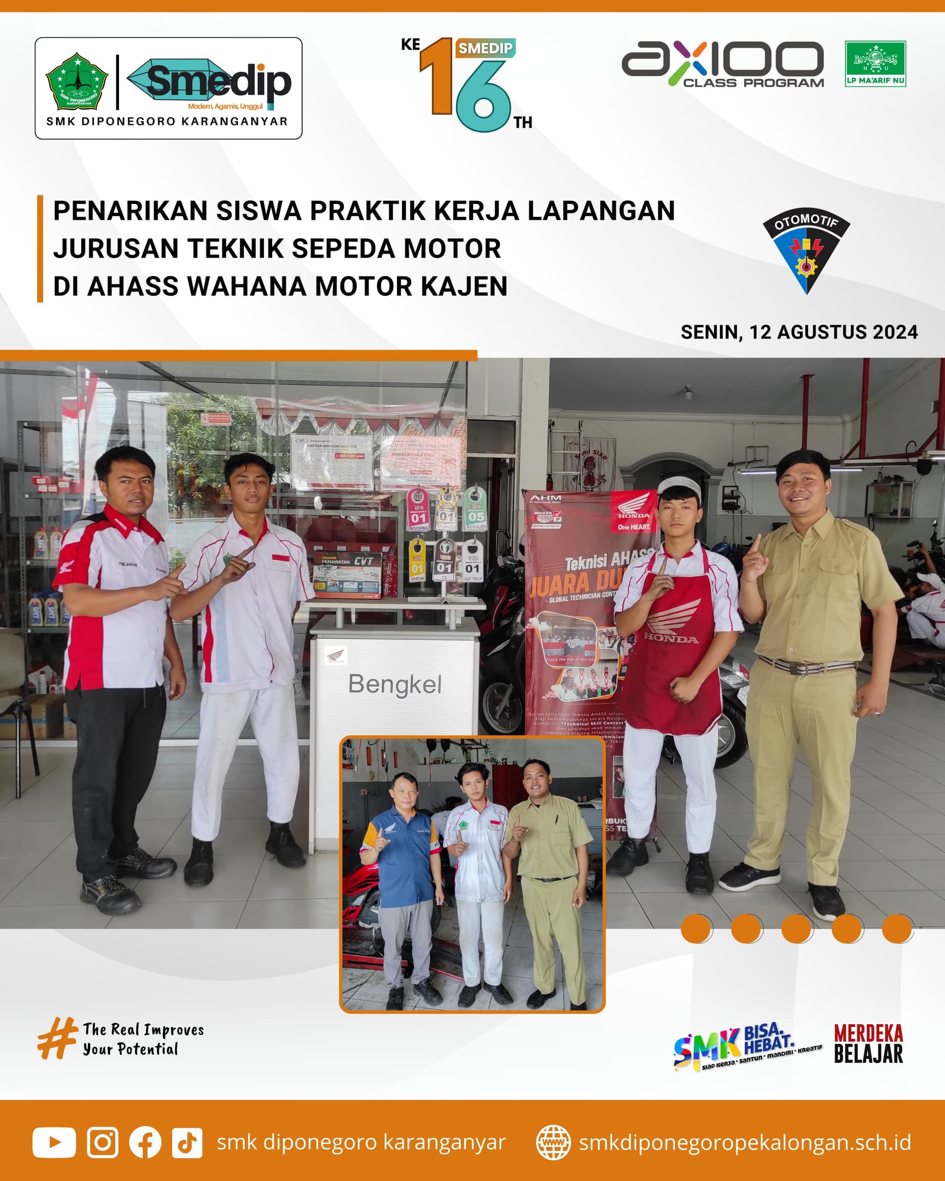 PENARIKAN SISWA PRAKTIK KERJA LAPANGAN (PKL) JURUSAN TEKNIK SEPEDA MOTOR (TSM) DI AHASS MOTOR KAJEN